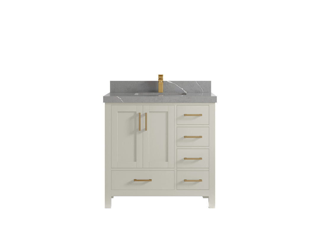Malibu 36 in. W x 22 in. D Bathroom Vanity Center Sink