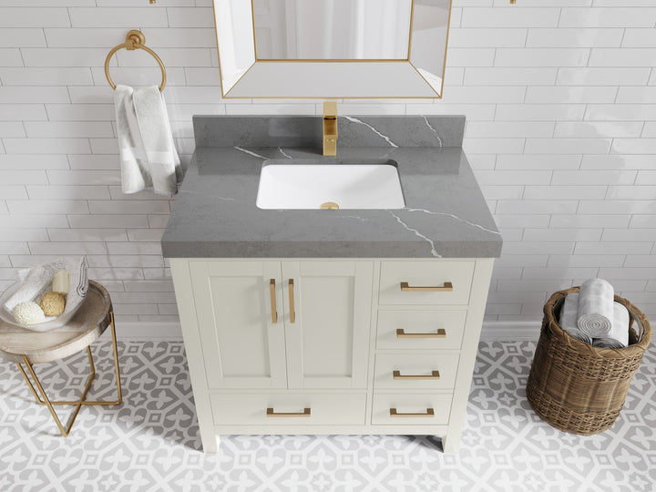 Malibu 36 in. W x 22 in. D Bathroom Vanity Center Sink - photo 32