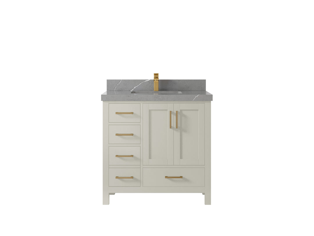 Malibu 36 in. W x 22 in. D Bathroom Vanity Center Sink 2