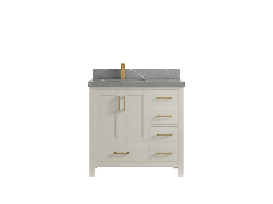 Malibu 36 in. W x 22 in. D Left Offset Sink Bathroom Vanity