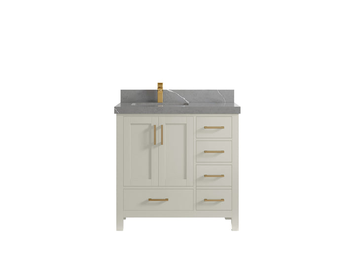 Malibu 36 in. W x 22 in. D Left Offset Sink Bathroom Vanity - photo 33