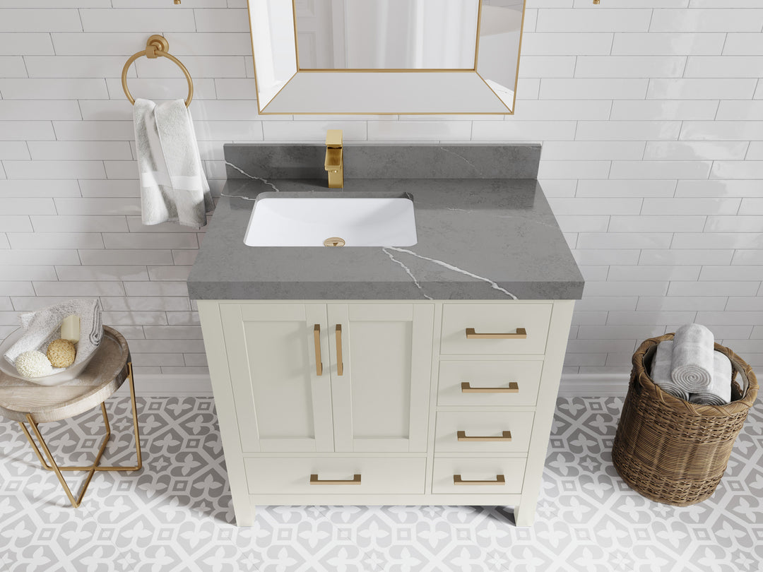 Malibu 36 in. W x 22 in. D Left Offset Sink Bathroom Vanity