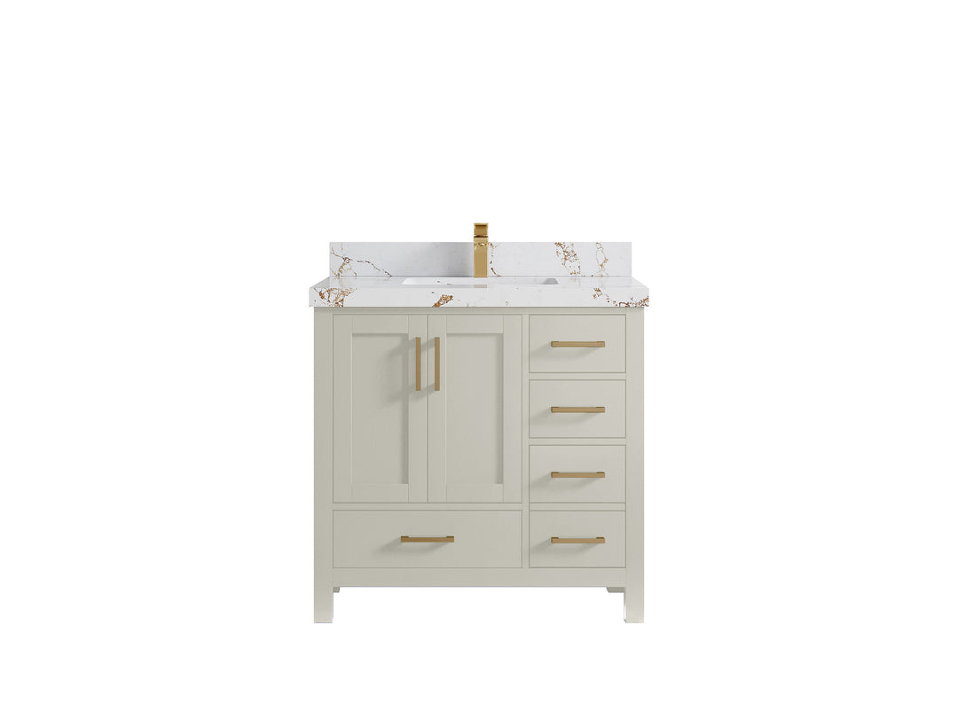 Malibu 36 in. W x 22 in. D Bathroom Vanity Center Sink