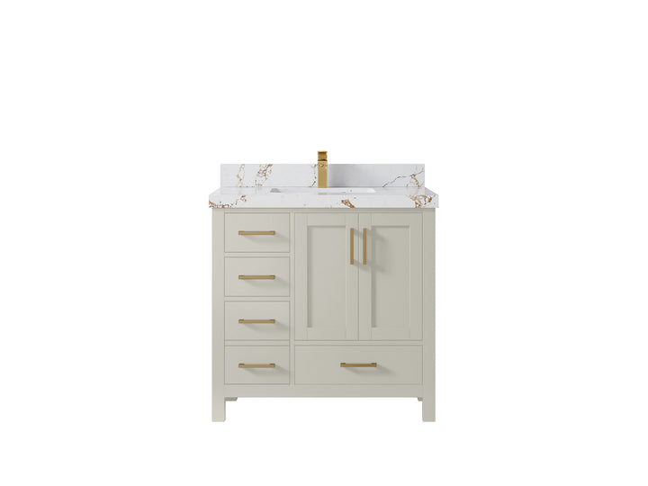 Malibu 36 in. W x 22 in. D Bathroom Vanity Center Sink 2 - photo 35