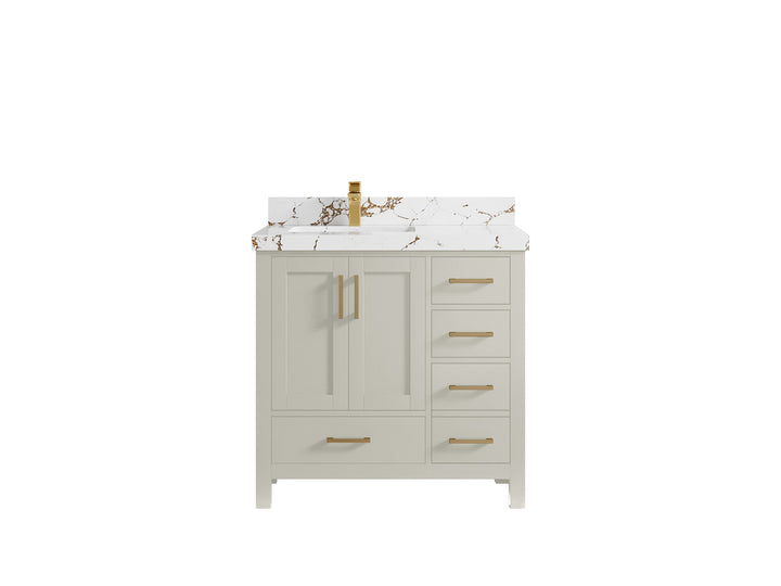 Malibu 36 in. W x 22 in. D Left Offset Sink Bathroom Vanity - photo 35