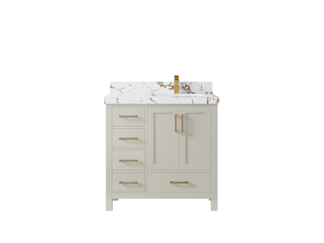 Malibu 36 in. W x 22 in. D Right Offset Sink Bathroom Vanity