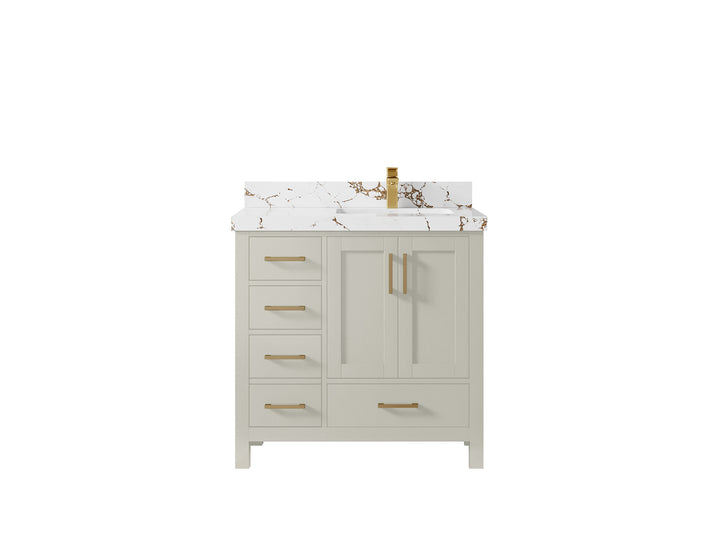 Malibu 36 in. W x 22 in. D Right Offset Sink Bathroom Vanity - photo 35