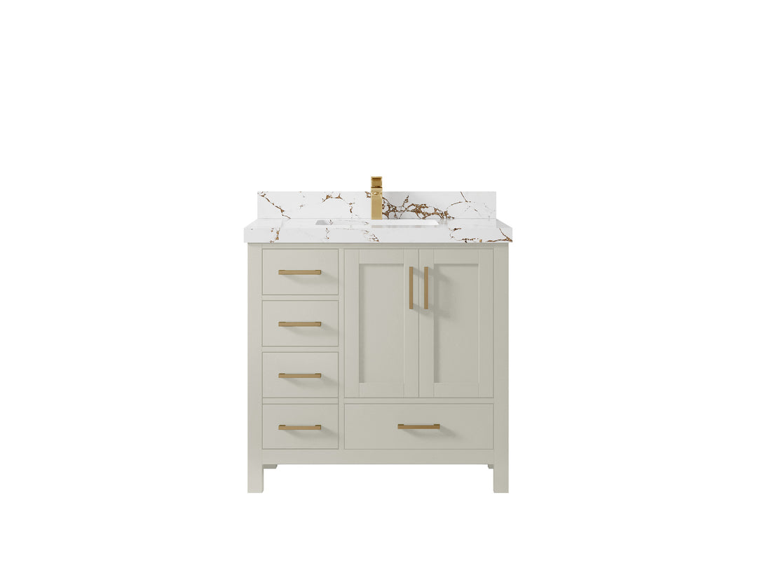 Malibu 36 in. W x 22 in. D Bathroom Vanity Center Sink 2