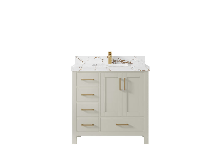 Malibu 36 in. W x 22 in. D Bathroom Vanity Center Sink 2 - photo 37
