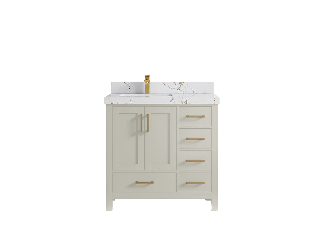 Malibu 36 in. W x 22 in. D Left Offset Sink Bathroom Vanity
