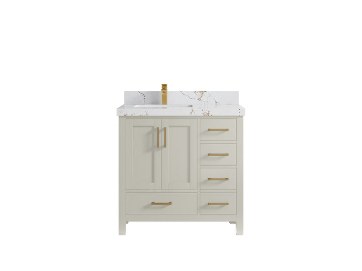 Malibu 36 in. W x 22 in. D Left Offset Sink Bathroom Vanity - photo 37