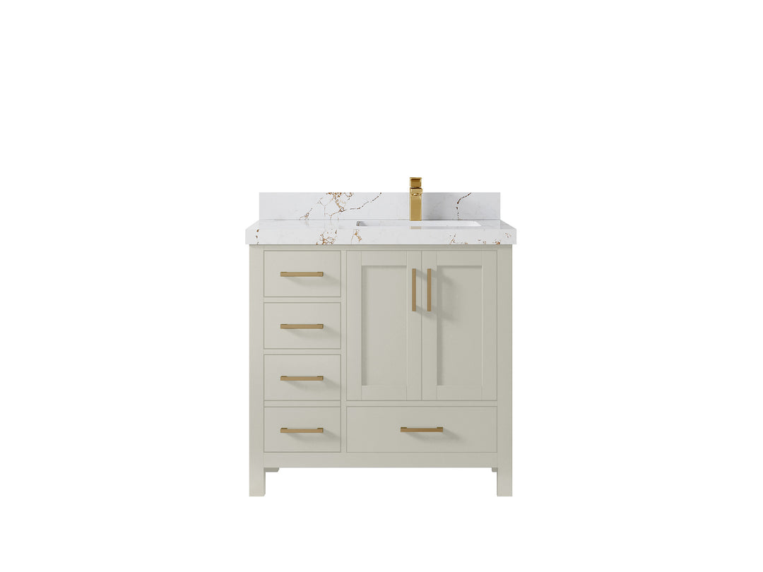 Malibu 36 in. W x 22 in. D Right Offset Sink Bathroom Vanity