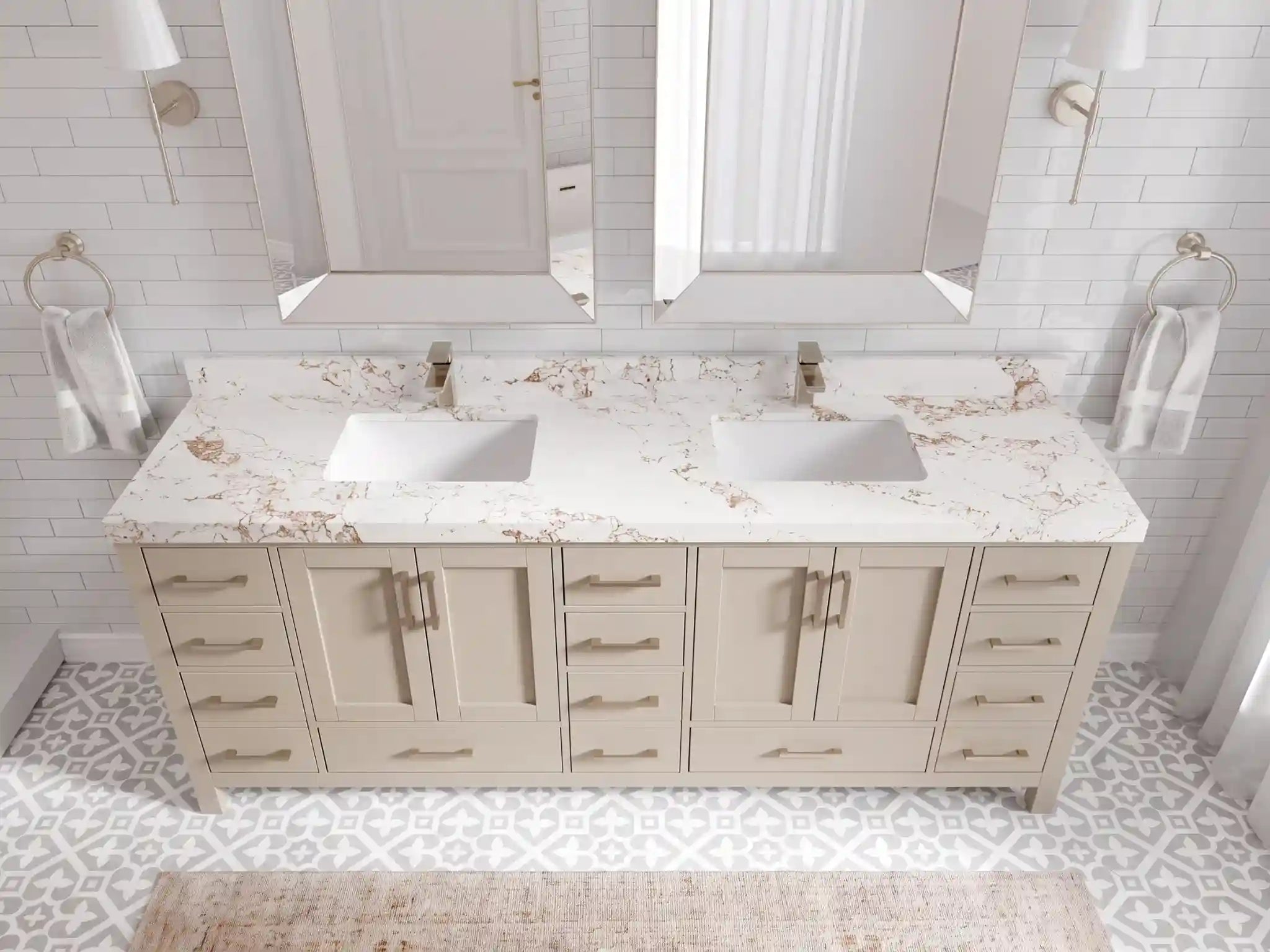 Malibu 80 in. W x 22 in. D Double Sink Bathroom Vanity