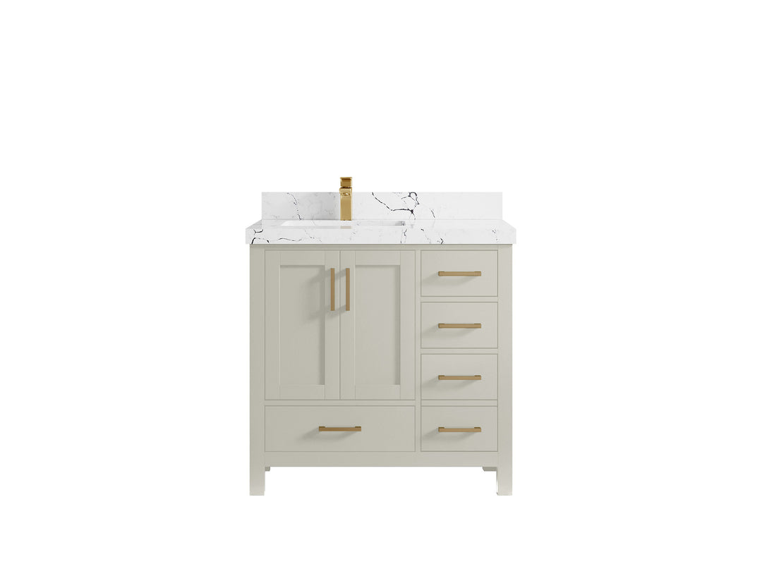 Malibu 36 in. W x 22 in. D Left Offset Sink Bathroom Vanity
