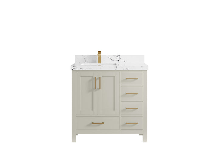Malibu 36 in. W x 22 in. D Left Offset Sink Bathroom Vanity - photo 39