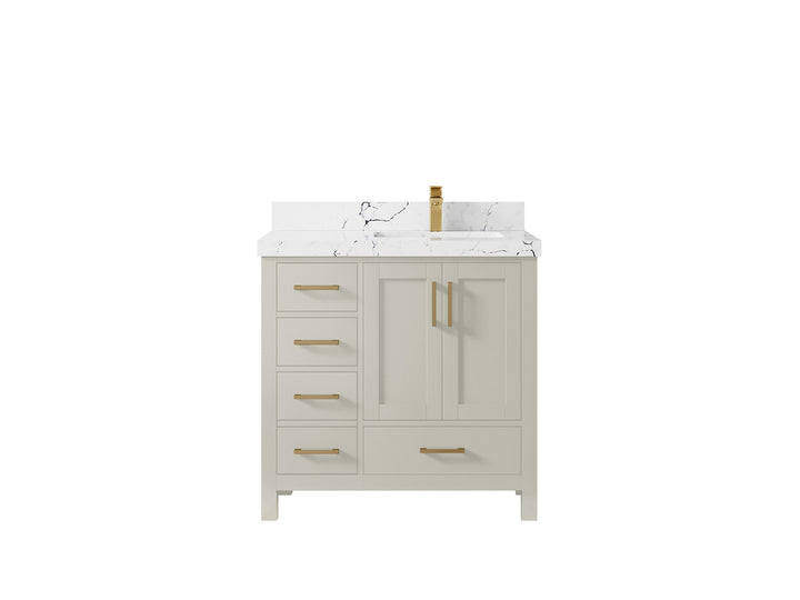 Malibu 36 in. W x 22 in. D Right Offset Sink Bathroom Vanity - photo 39