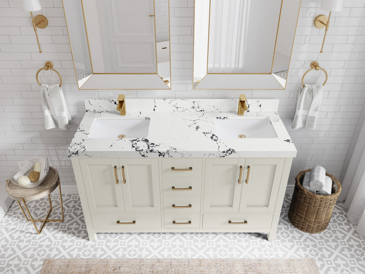 Malibu 60 in. W x 22 in. D Double Sink Bathroom Vanity - photo 38