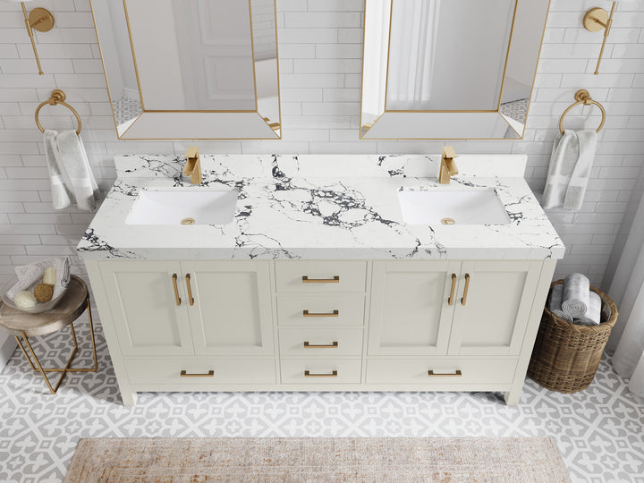 Malibu 72 in. W x 22 in. D Double Sink Bathroom Vanity - photo 38