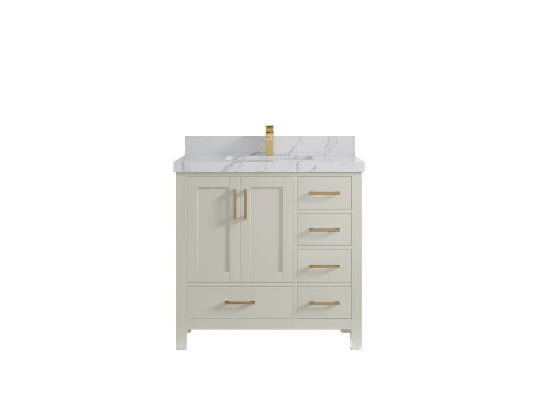 Malibu 36 in. W x 22 in. D Bathroom Vanity Center Sink