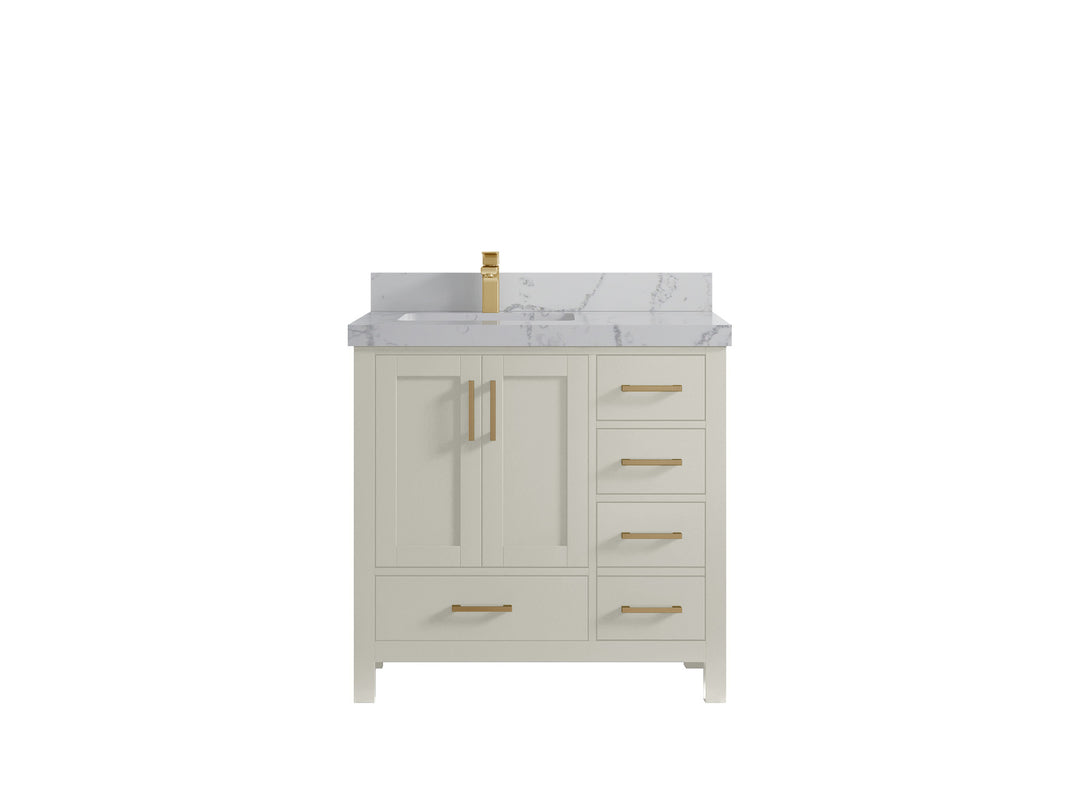 Malibu 36 in. W x 22 in. D Left Offset Sink Bathroom Vanity