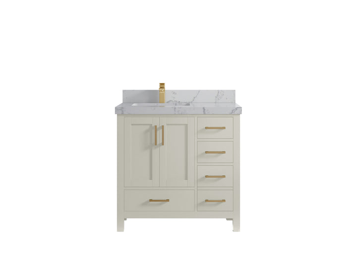 Malibu 36 in. W x 22 in. D Left Offset Sink Bathroom Vanity - photo 41