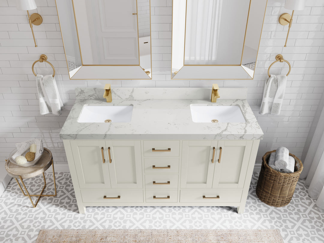 Malibu 60 in. W x 22 in. D Double Sink Bathroom Vanity