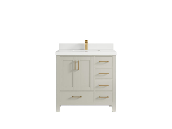 Malibu 36 in. W x 22 in. D Bathroom Vanity Center Sink - photo 43