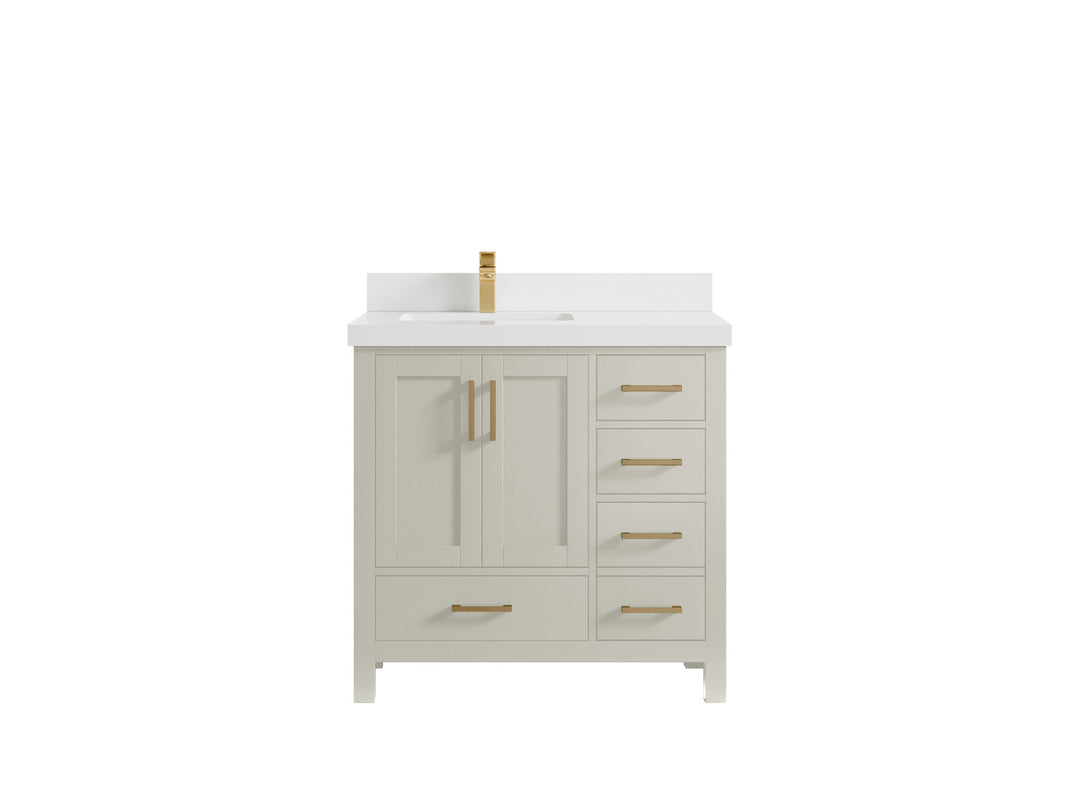 Malibu 36 in. W x 22 in. D Left Offset Sink Bathroom Vanity
