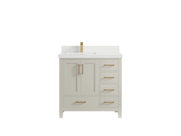 Malibu 36 in. W x 22 in. D Left Offset Sink Bathroom Vanity - photo 43