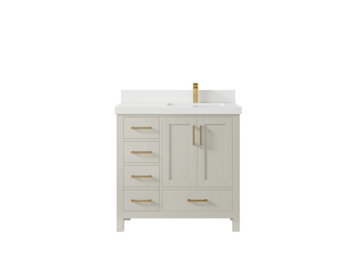 Malibu 36 in. W x 22 in. D Right Offset Sink Bathroom Vanity - photo 43