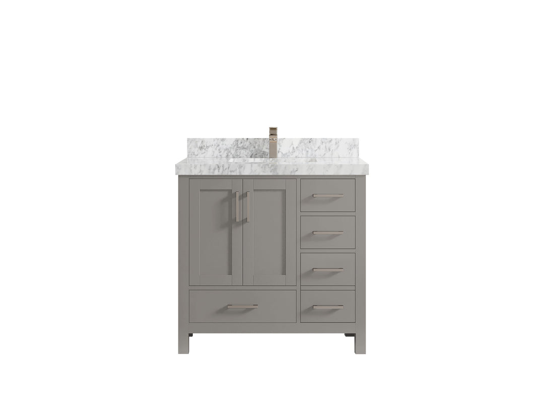Malibu 36 in. W x 22 in. D Bathroom Vanity Center Sink