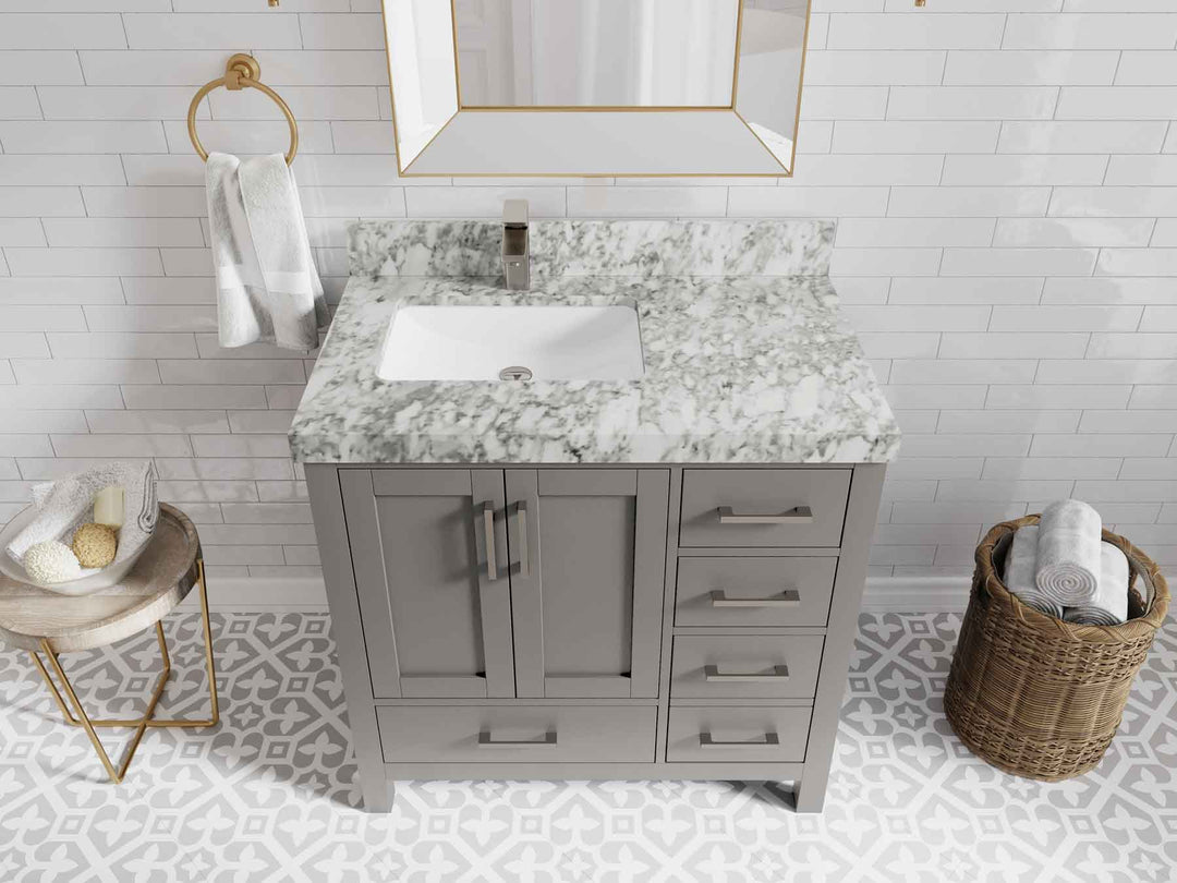 Malibu 36 in. W x 22 in. D Left Offset Sink Bathroom Vanity