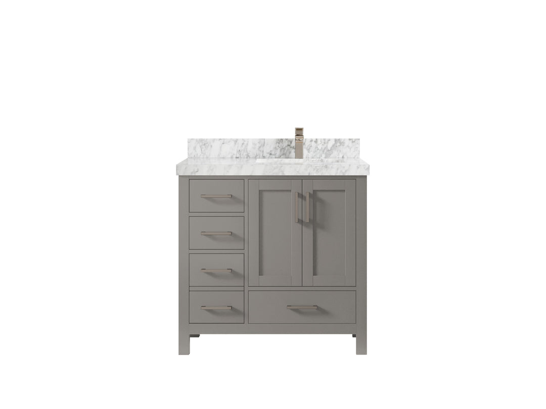 Malibu 36 in. W x 22 in. D Right Offset Sink Bathroom Vanity