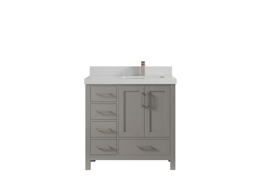 Malibu 36 in. W x 22 in. D Right Offset Sink Bathroom Vanity