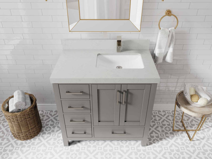 Malibu 36 in. W x 22 in. D Right Offset Sink Bathroom Vanity - photo 12