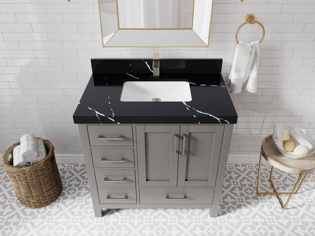 Malibu 36 in. W x 22 in. D Bathroom Vanity Center Sink 2