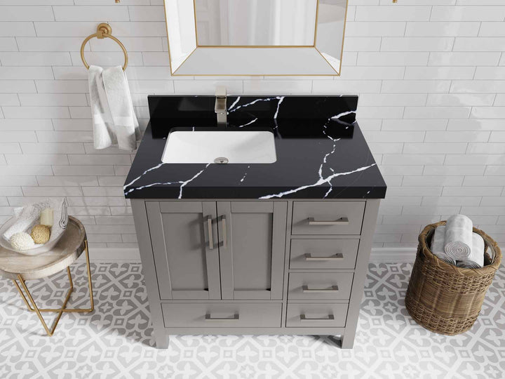 Malibu 36 in. W x 22 in. D Left Offset Sink Bathroom Vanity - photo 8
