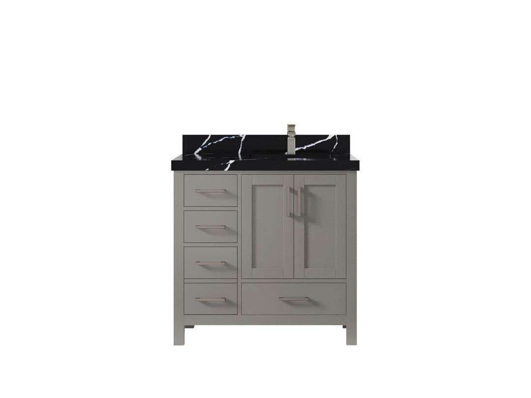 Malibu 36 in. W x 22 in. D Right Offset Sink Bathroom Vanity