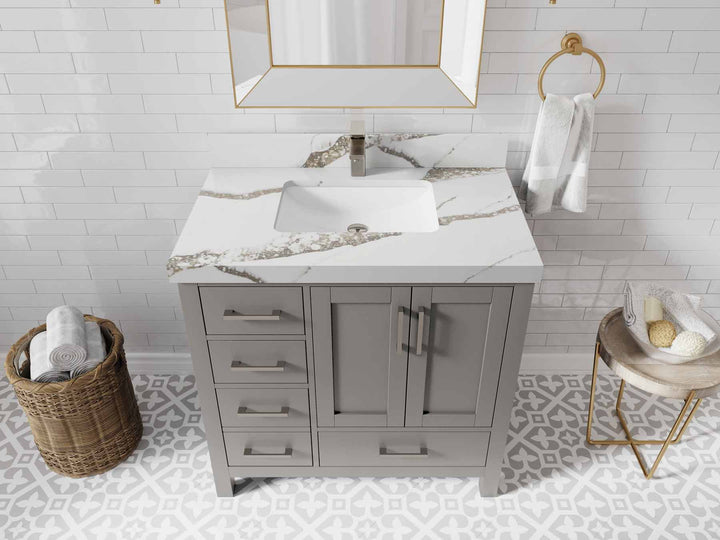 Malibu 36 in. W x 22 in. D Bathroom Vanity Center Sink 2 - photo 14