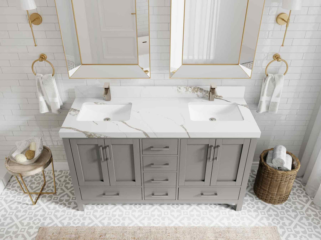 Malibu 60 in. W x 22 in. D Double Sink Bathroom Vanity