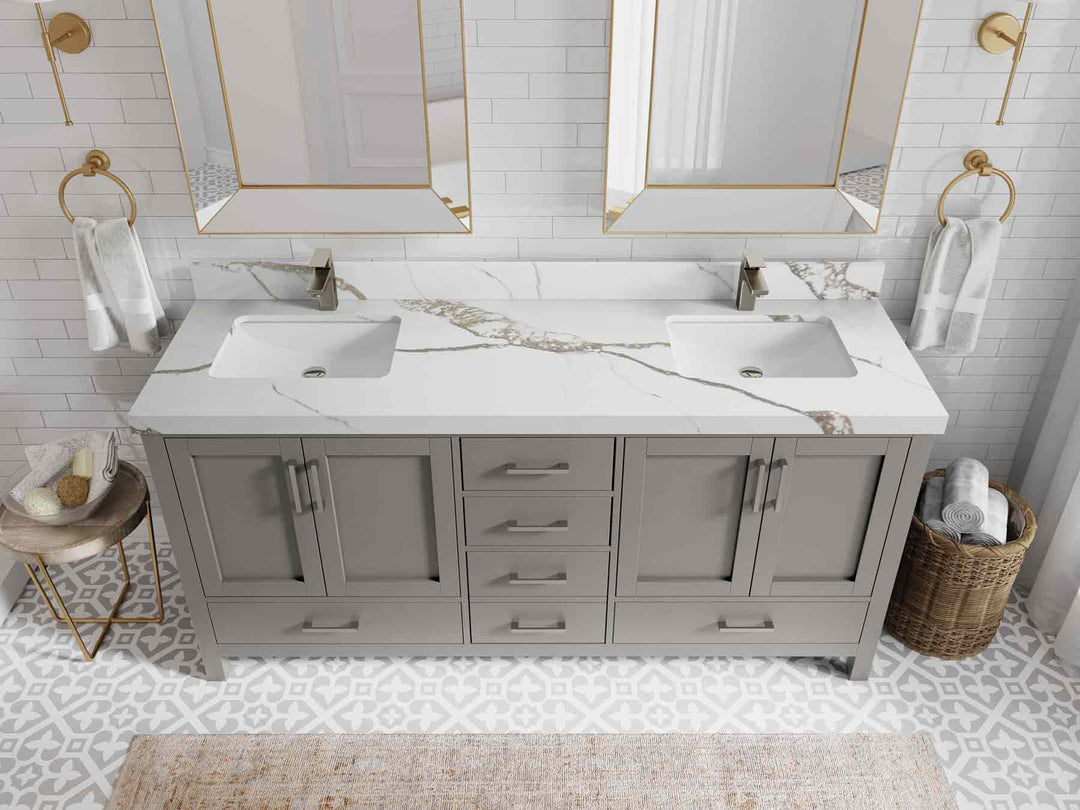 Malibu 72 in. W x 22 in. D Double Sink Bathroom Vanity