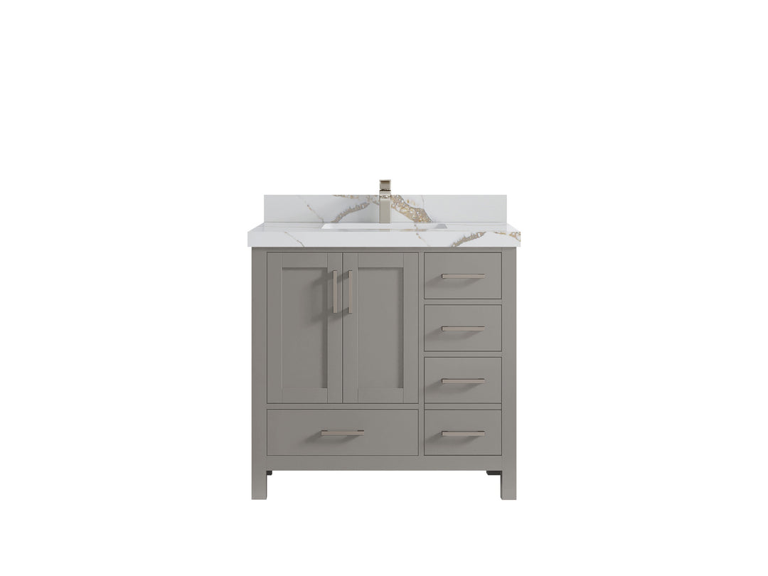 Malibu 36 in. W x 22 in. D Bathroom Vanity Center Sink