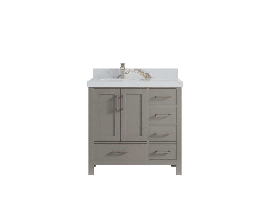 Malibu 36 in. W x 22 in. D Left Offset Sink Bathroom Vanity