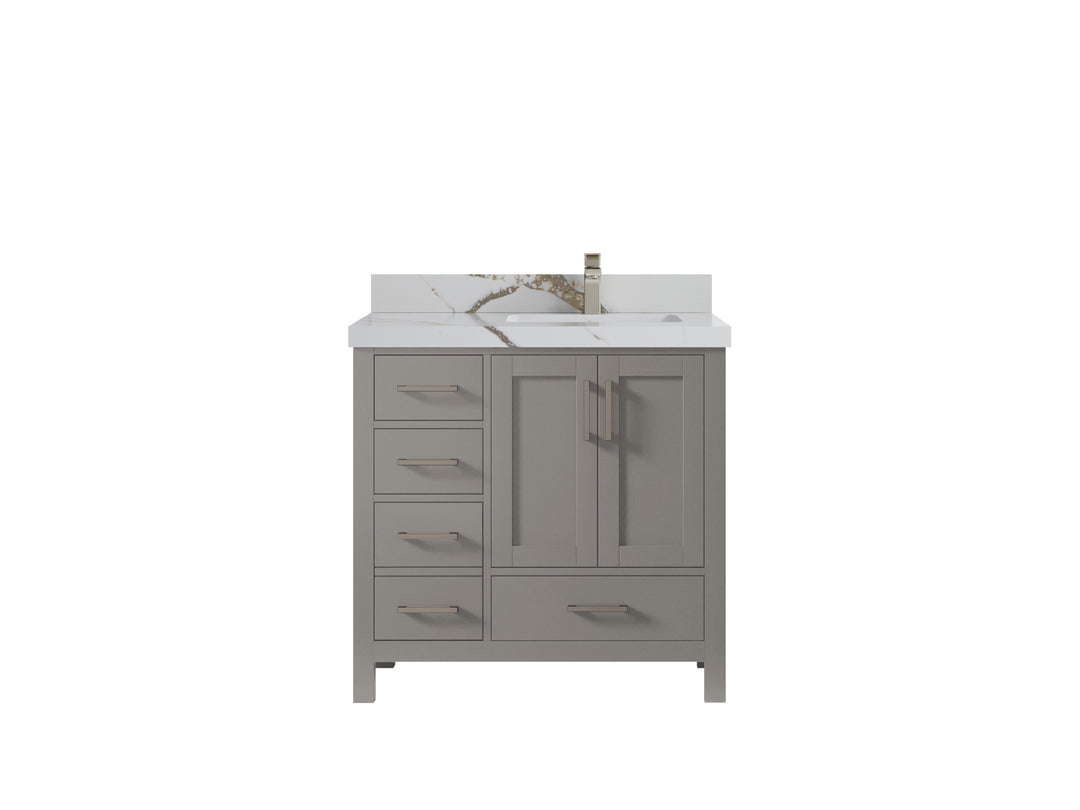 Malibu 36 in. W x 22 in. D Right Offset Sink Bathroom Vanity