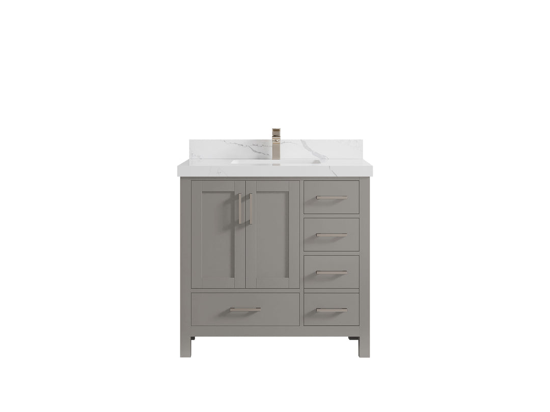 Malibu 36 in. W x 22 in. D Bathroom Vanity Center Sink