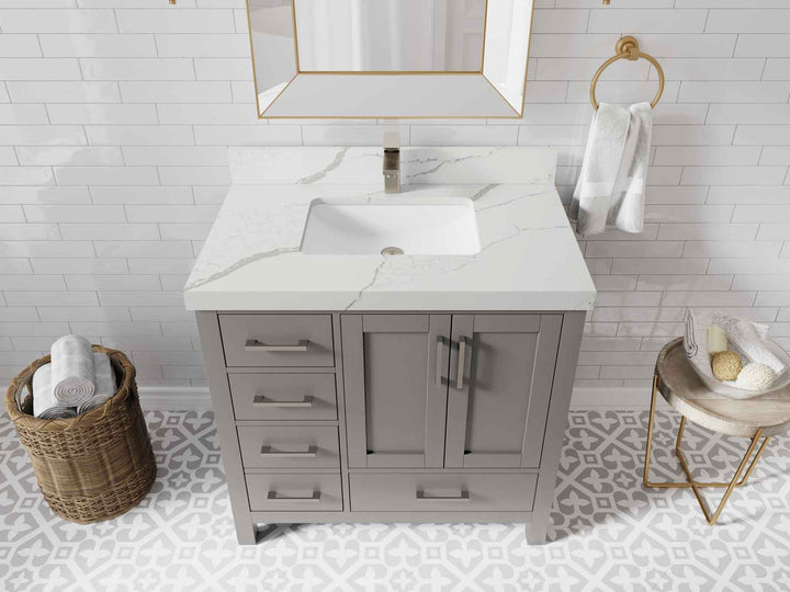 Malibu 36 in. W x 22 in. D Bathroom Vanity Center Sink 2 - photo 16
