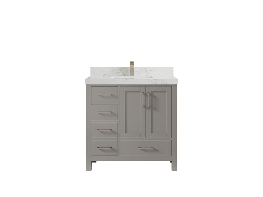 Malibu 36 in. W x 22 in. D Bathroom Vanity Center Sink 2