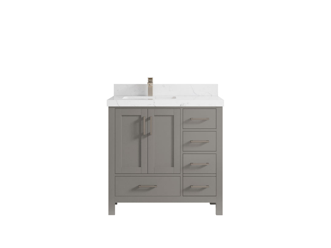 Malibu 36 in. W x 22 in. D Left Offset Sink Bathroom Vanity