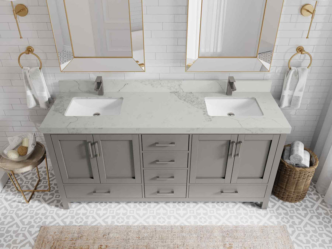 Malibu 72 in. W x 22 in. D Double Sink Bathroom Vanity