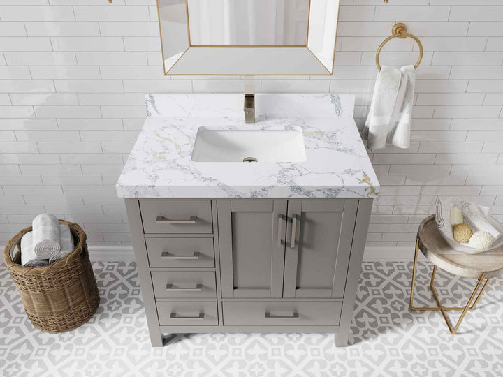 Malibu 36 in. W x 22 in. D Bathroom Vanity Center Sink 2 - photo 20